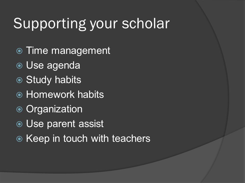 Supporting your scholar