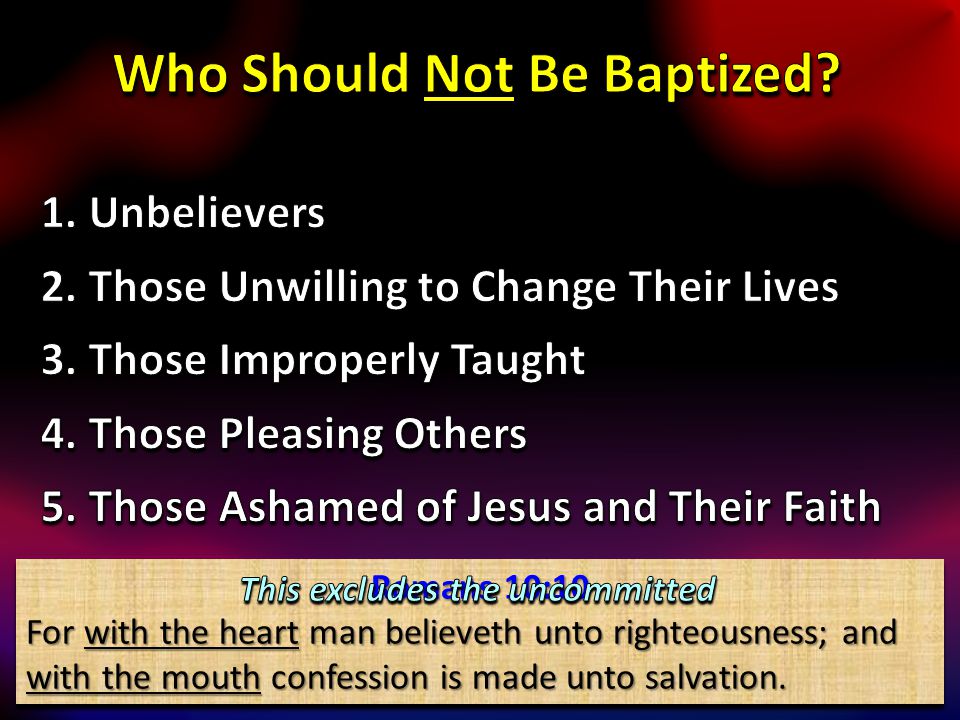 Who Should Not Be Baptized