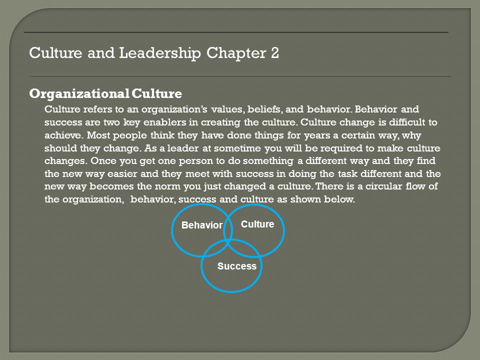 Culture and Leadership Chapter 2