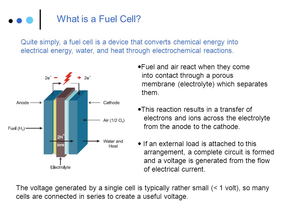 What is a Fuel Cell Quite simply, a fuel cell is a device that converts chemical energy into.