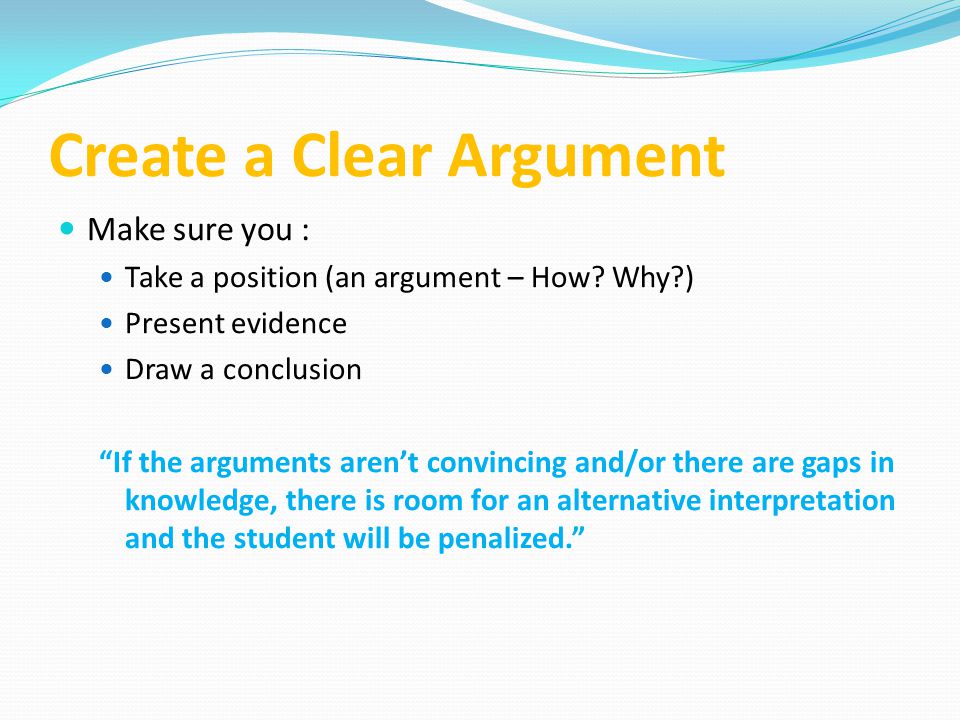 Create a Clear Argument