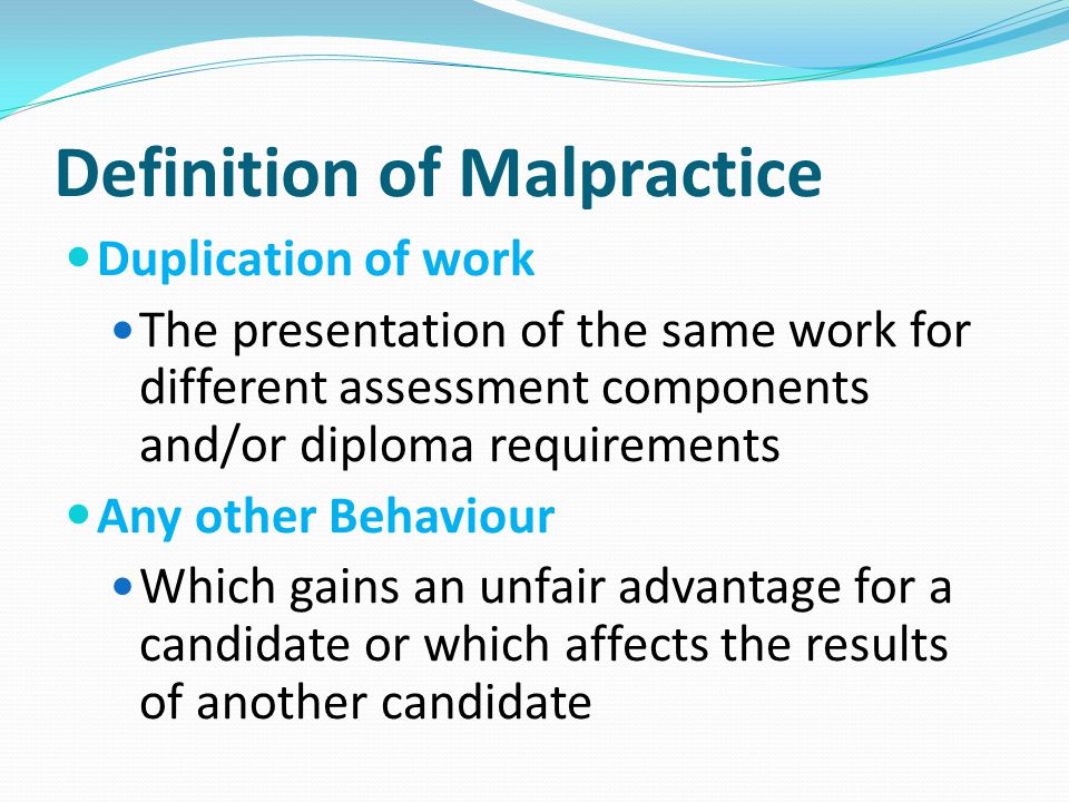 Definition of Malpractice