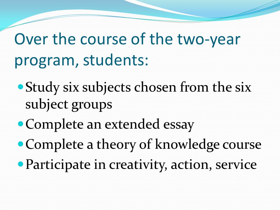 Over the course of the two-year program, students:
