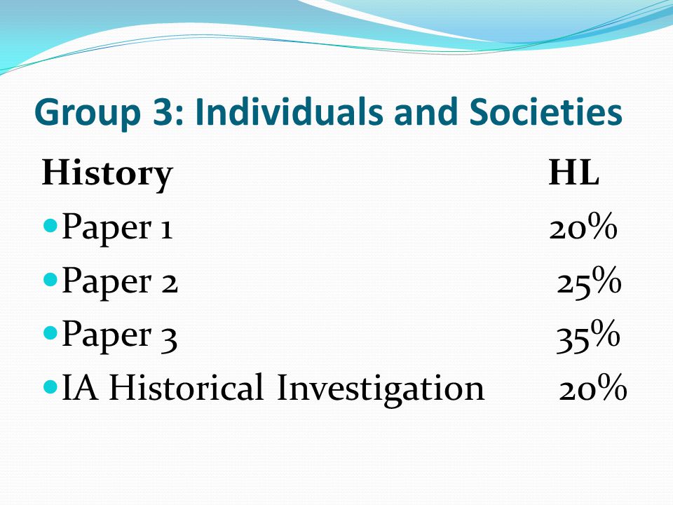 Group 3: Individuals and Societies