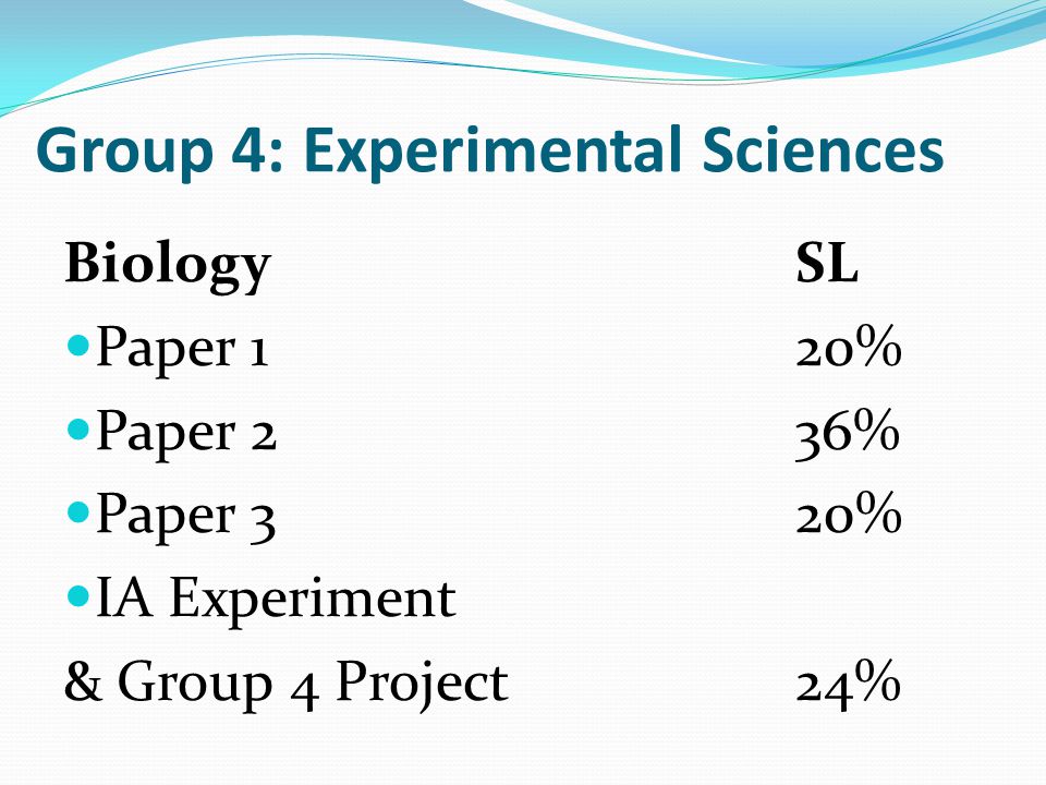 Group 4: Experimental Sciences
