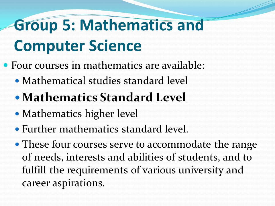 Group 5: Mathematics and Computer Science