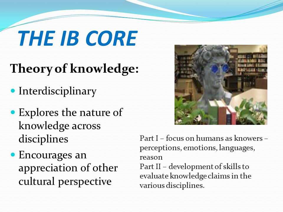 THE IB CORE Theory of knowledge: Interdisciplinary