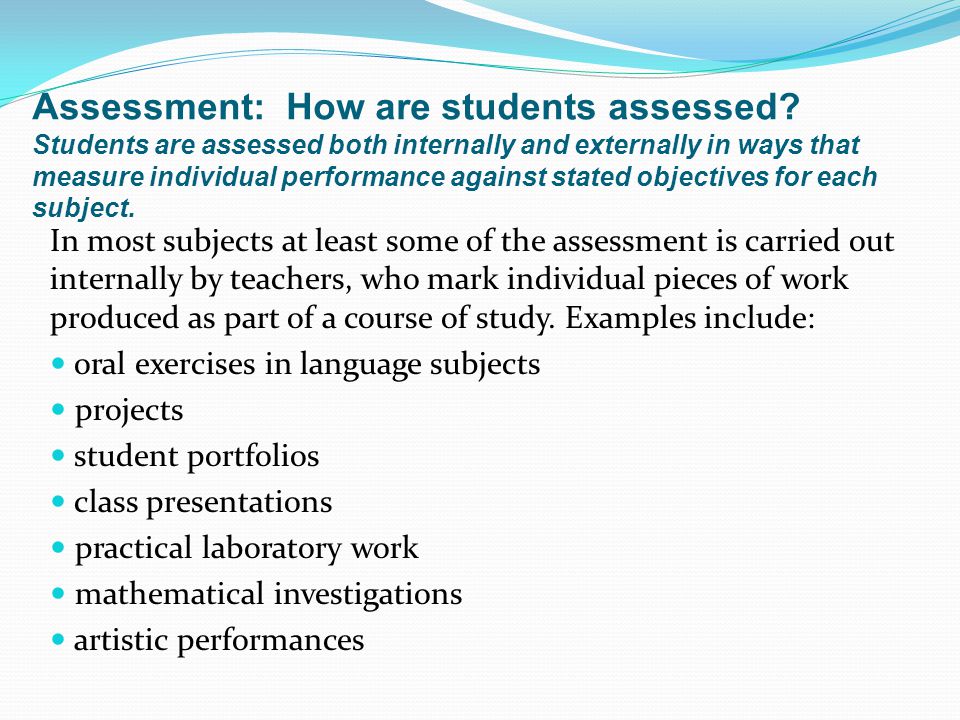 Assessment: How are students assessed
