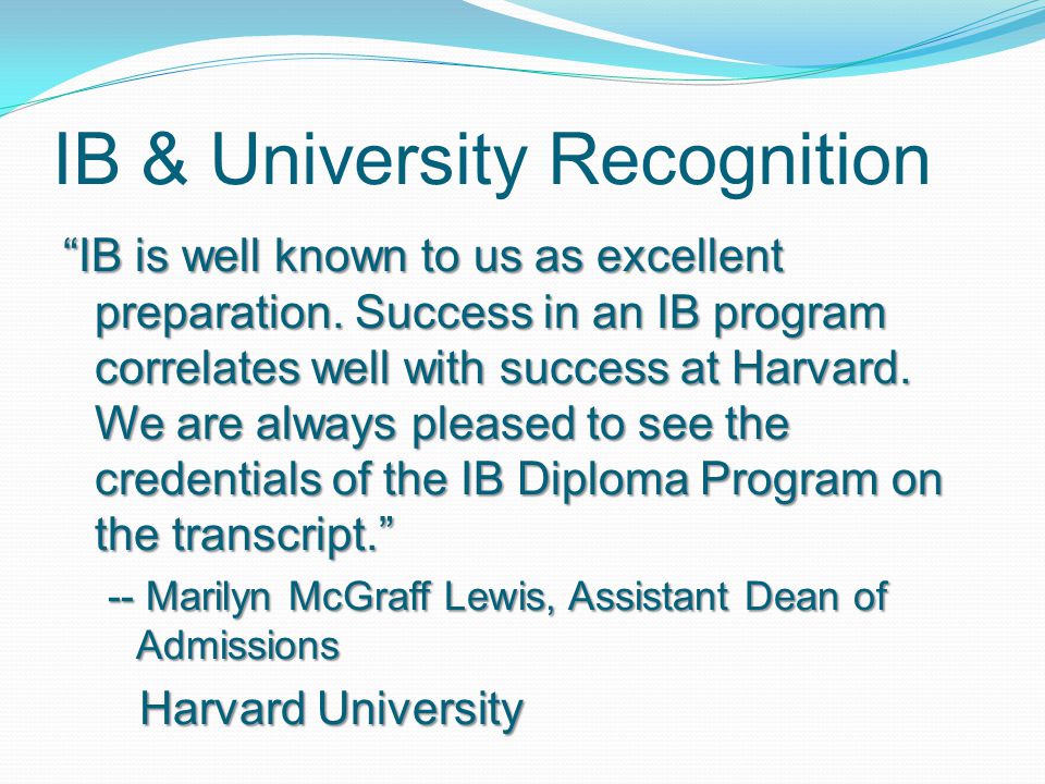 IB & University Recognition
