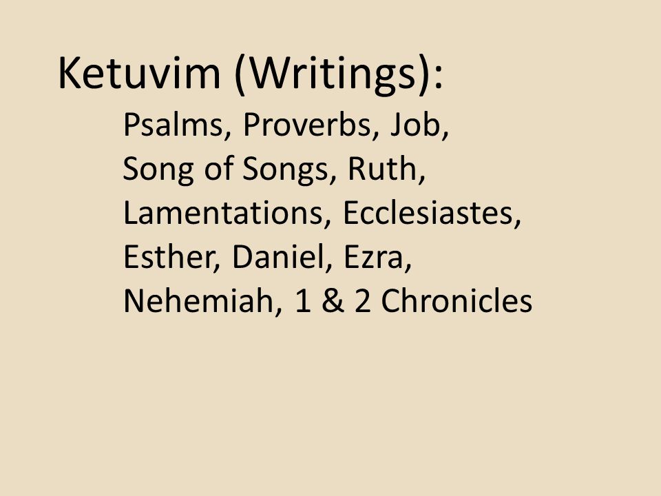 Ketuvim (Writings): Song of Songs, Ruth,