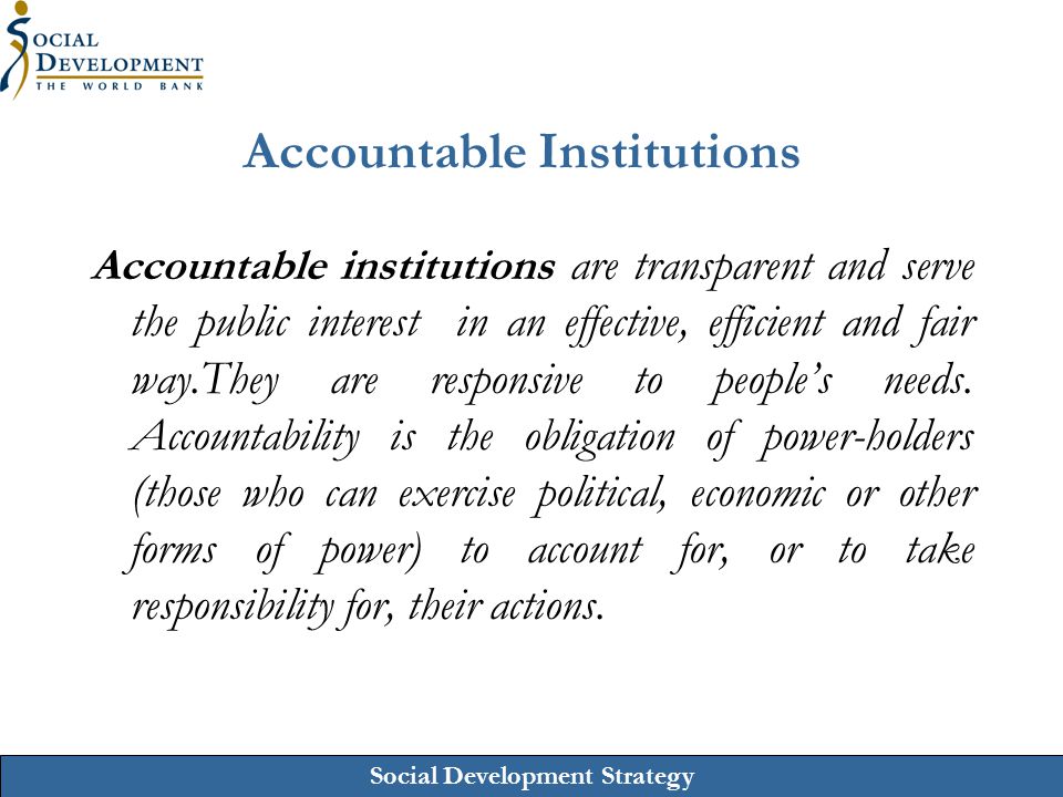 Accountable Institutions