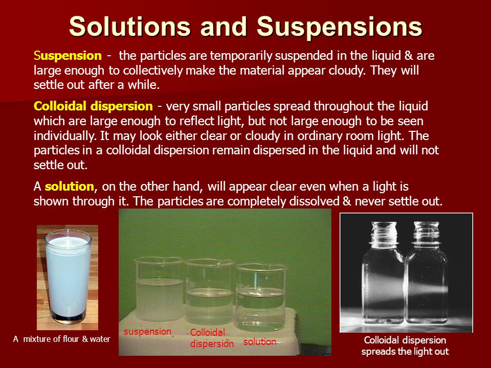 Solutions and Suspensions