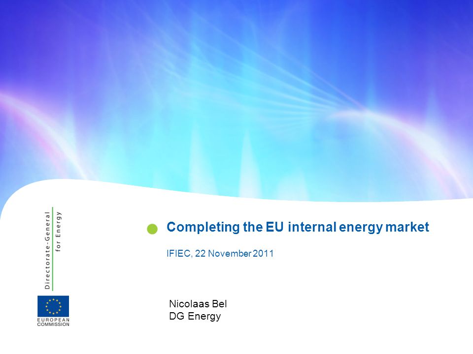 Completing the EU internal energy market IFIEC, 22 November 2011