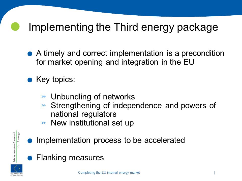 Implementing the Third energy package