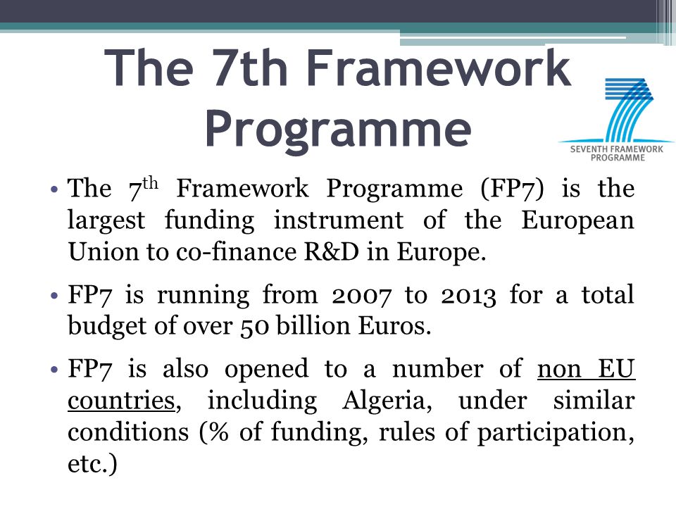 The 7th Framework Programme