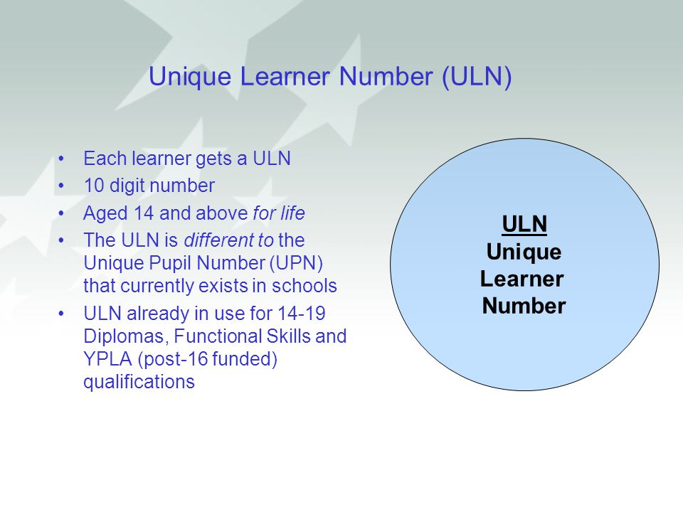 Unique Learner Number (ULN)