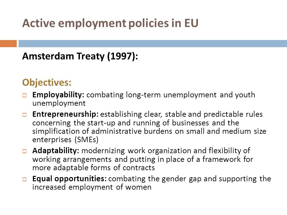 Active employment policies in EU