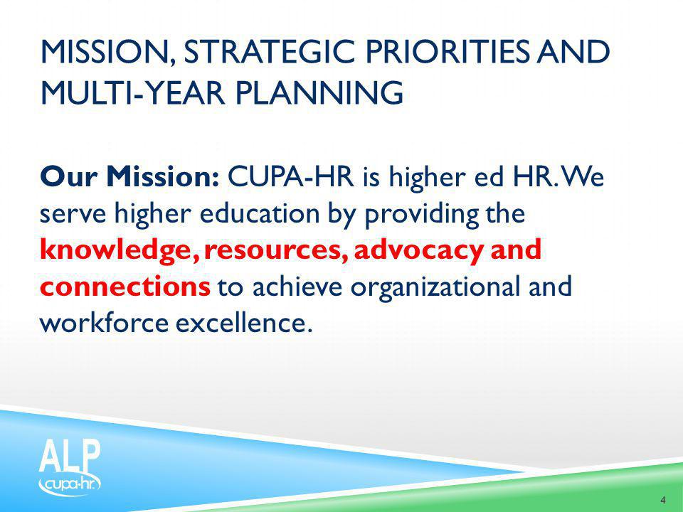 Mission, Strategic priorities and multi-year planning