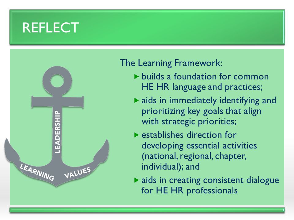 Reflect The Learning Framework: