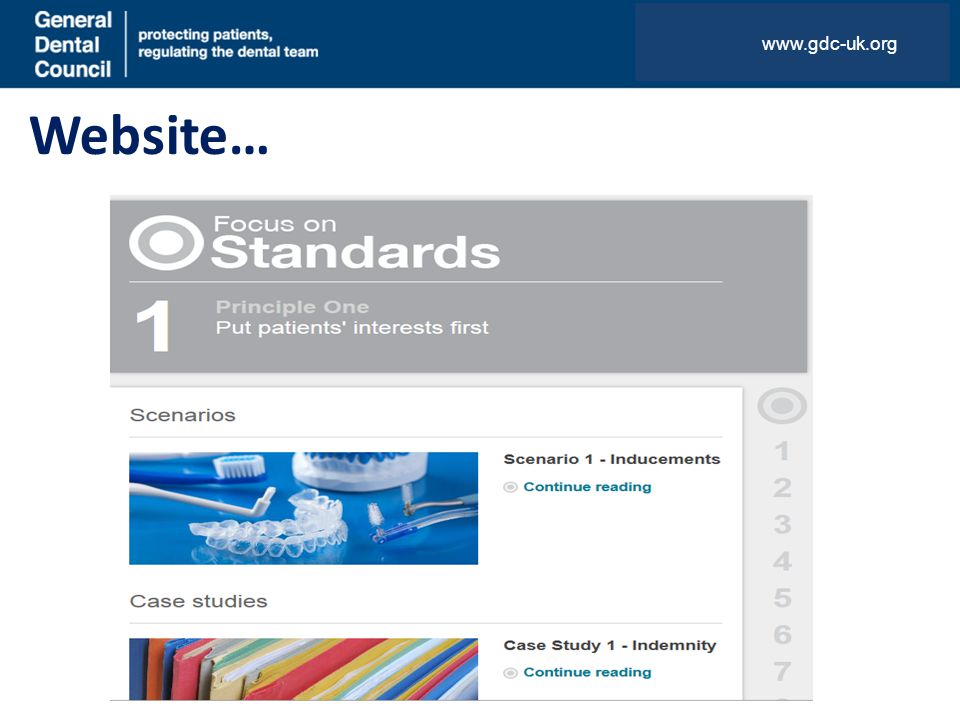 Website…   New Focus on Standards pages FAQs