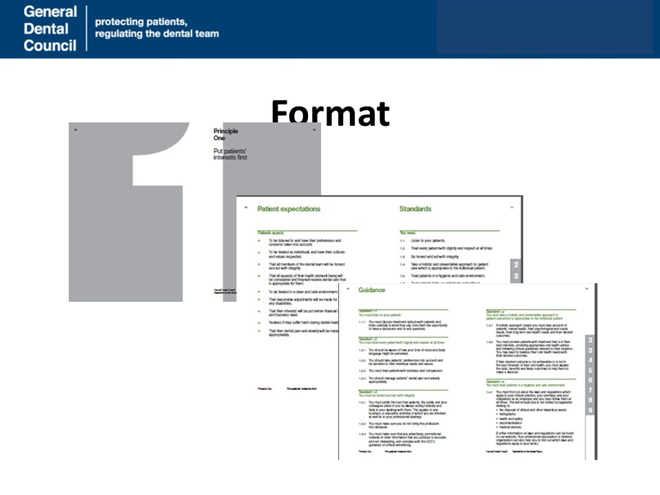 Format   What the new guidance looks like –