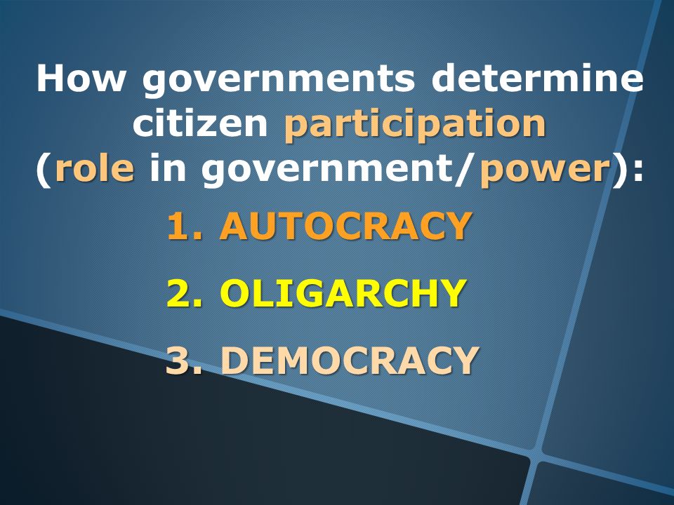 How governments determine citizen participation