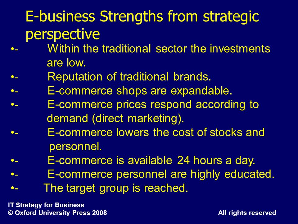 E-business Strengths from strategic perspective