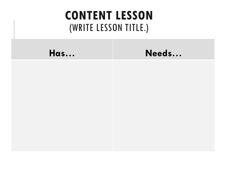 Content Lesson (Write lesson title.)