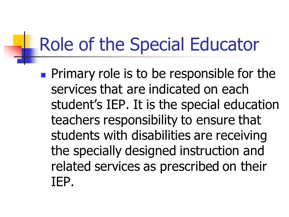 Role of the Special Educator