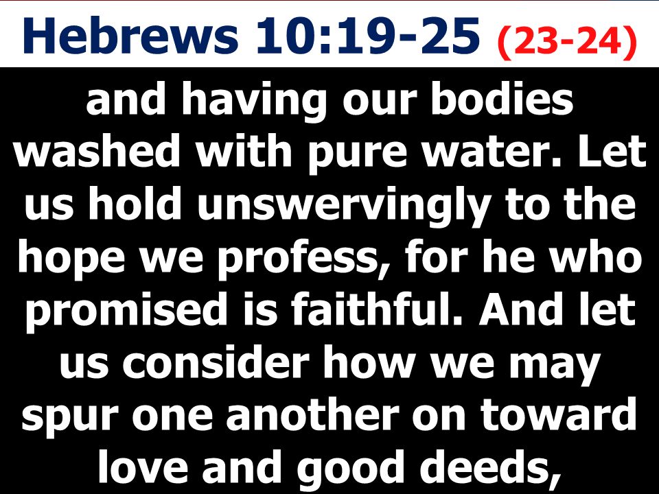 Hebrews 10:19-25 (23-24)