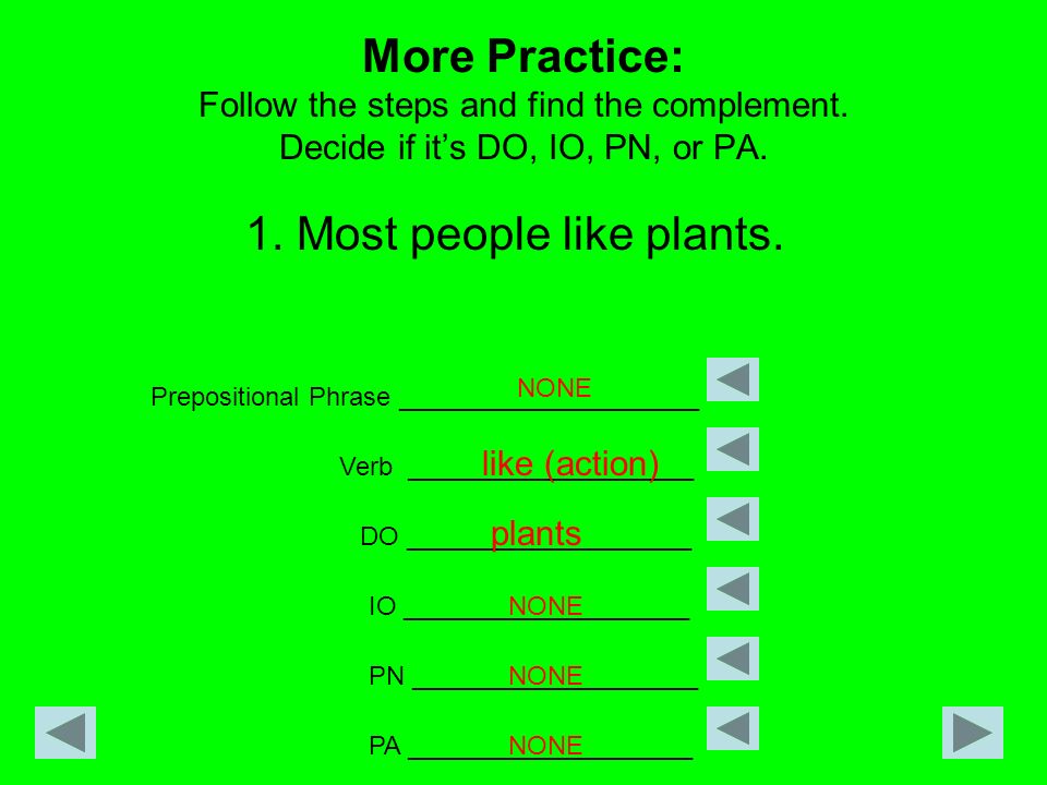 1. Most people like plants.