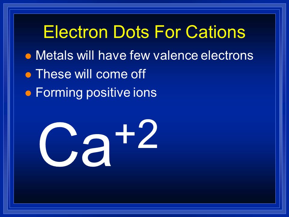Electron Dots For Cations