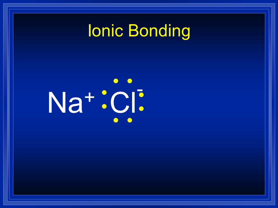 Ionic Bonding Na+ Cl-