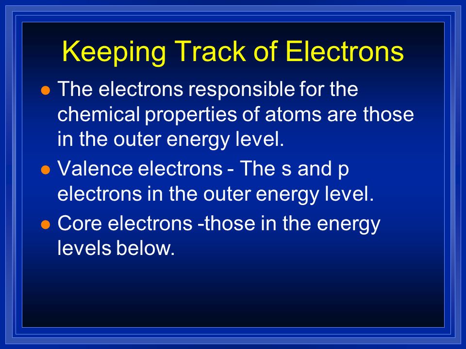 Keeping Track of Electrons