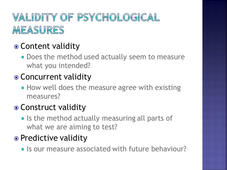 Validity of psychological measures