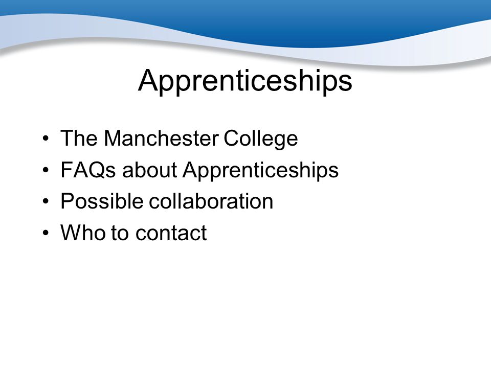 Apprenticeships The Manchester College FAQs about Apprenticeships