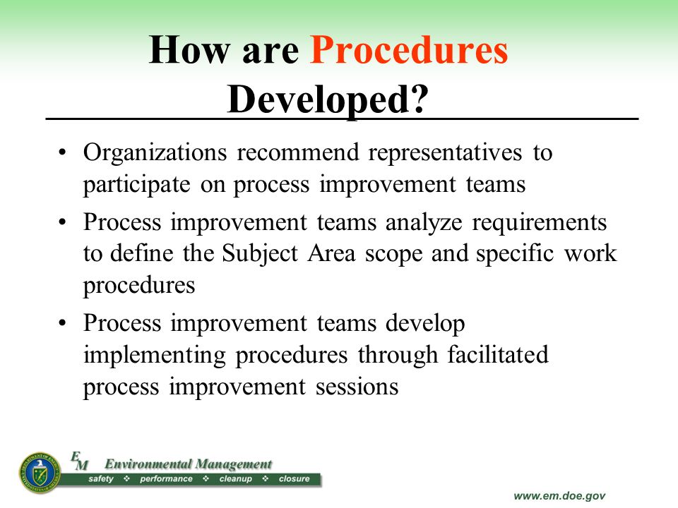 How are Procedures Developed