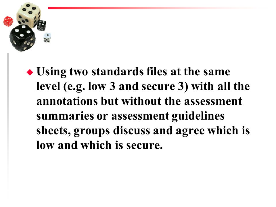 Using two standards files at the same level (e. g