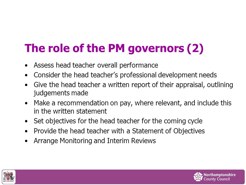 The role of the PM governors (2)
