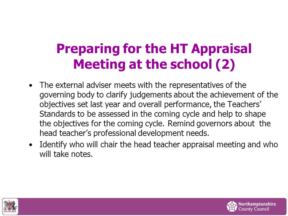 Preparing for the HT Appraisal Meeting at the school (2)