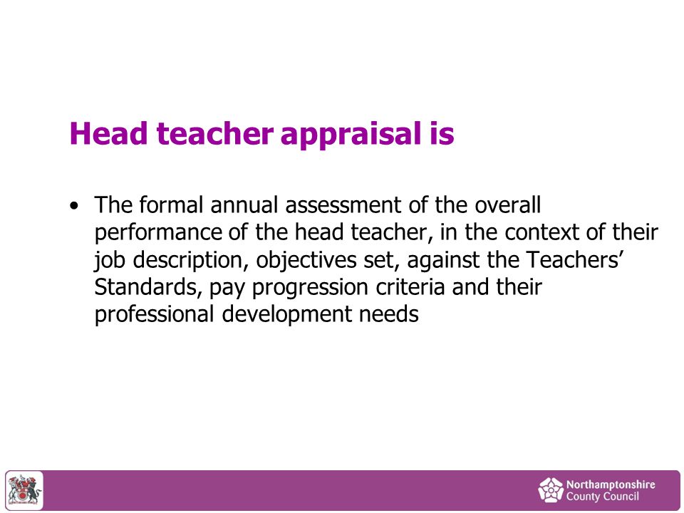 Head teacher appraisal is
