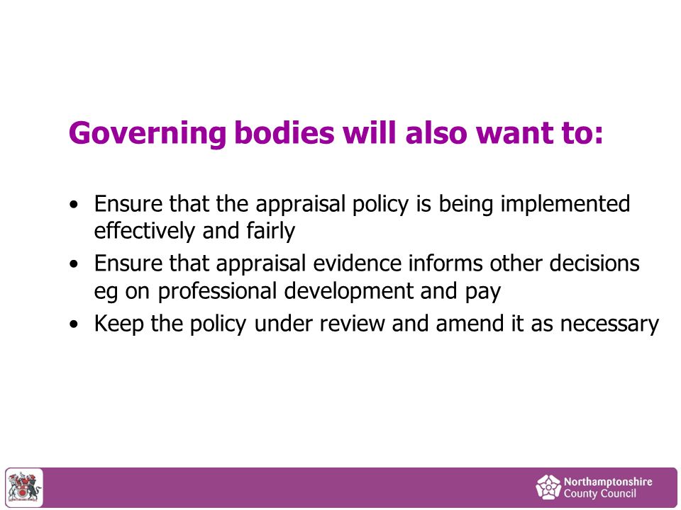 Governing bodies will also want to: