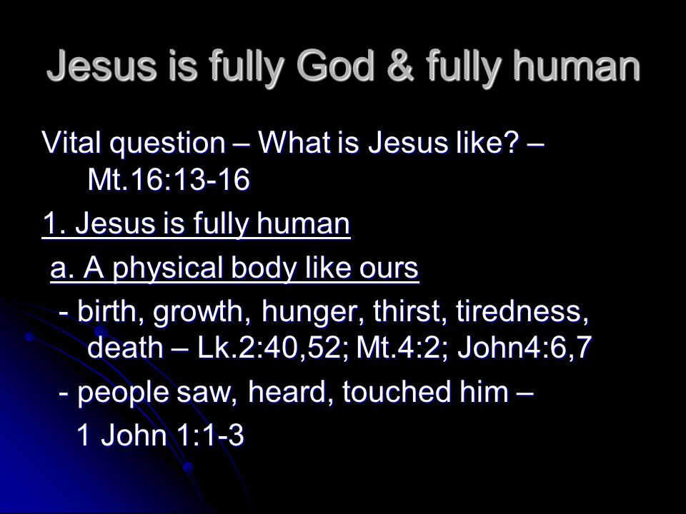 Jesus is fully God & fully human