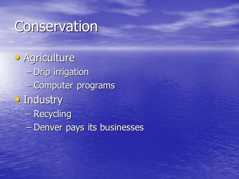 Conservation Agriculture Industry Drip irrigation Computer programs