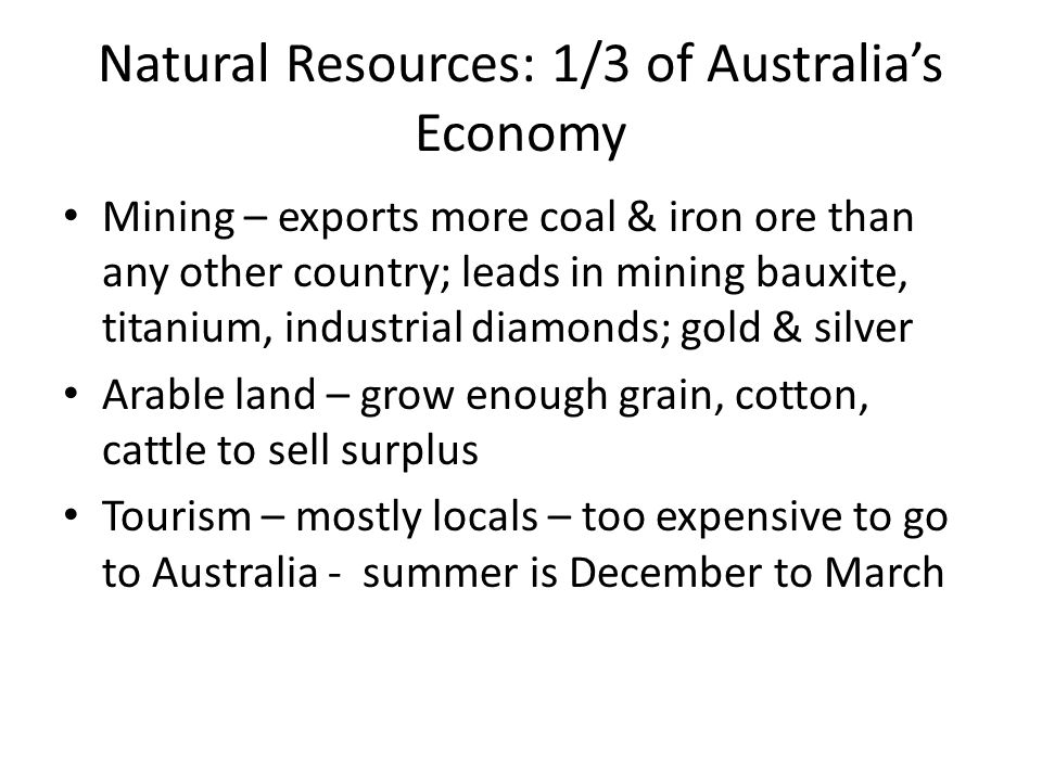 Natural Resources: 1/3 of Australia’s Economy