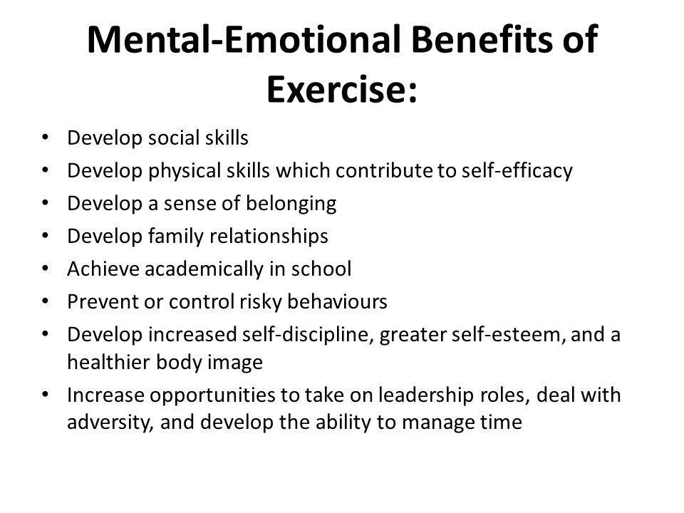 Mental-Emotional Benefits of Exercise: