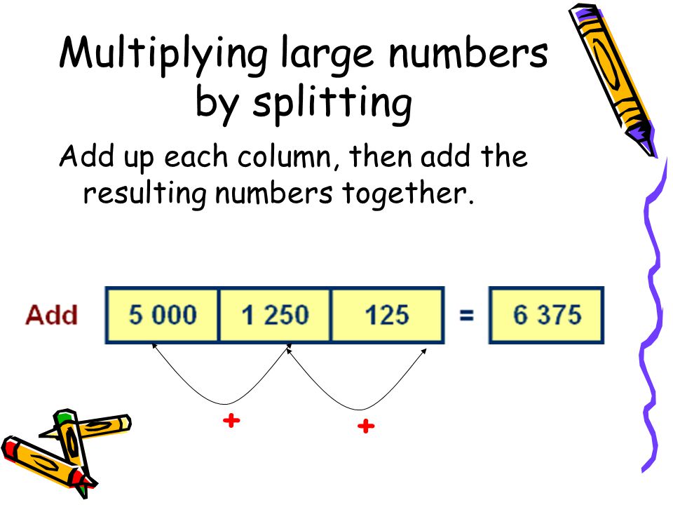 Multiplying large numbers by splitting