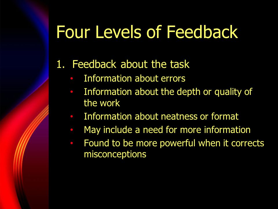 Four Levels of Feedback