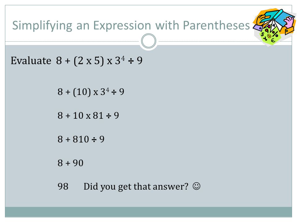 Simplifying an Expression with Parentheses