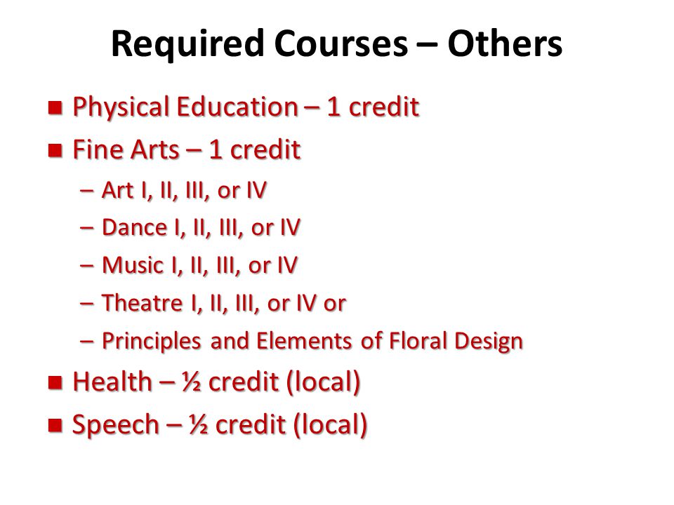 Required Courses – Others